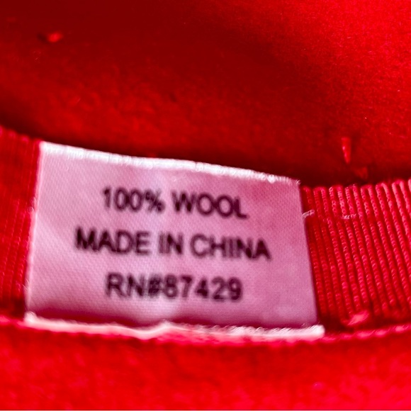 100% wool Elegant Red and Black Feathered Women\'s Hat main image 8